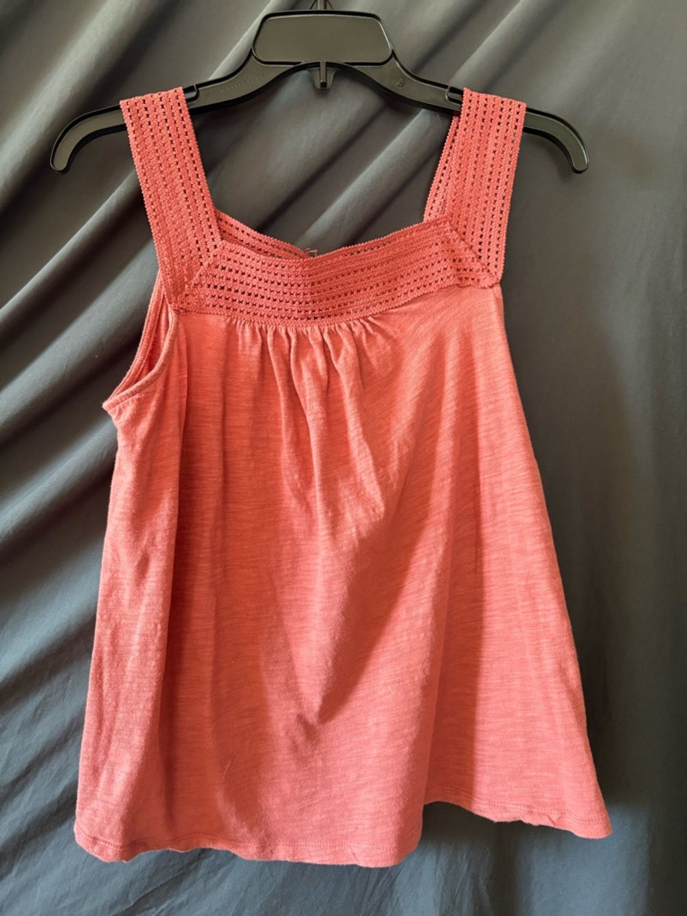 Old Navy Coral Crochet Yoke Tank Top
